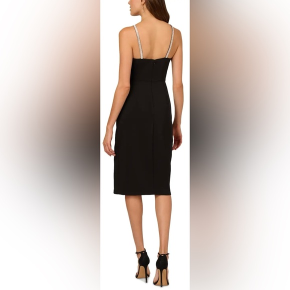Liv Foster Black Midi Dress with Rhinestone & Cut Out Detailing NWT - Picture 5 of 16